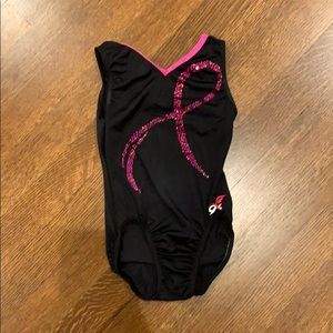 Breast cancer gymnastics leotard